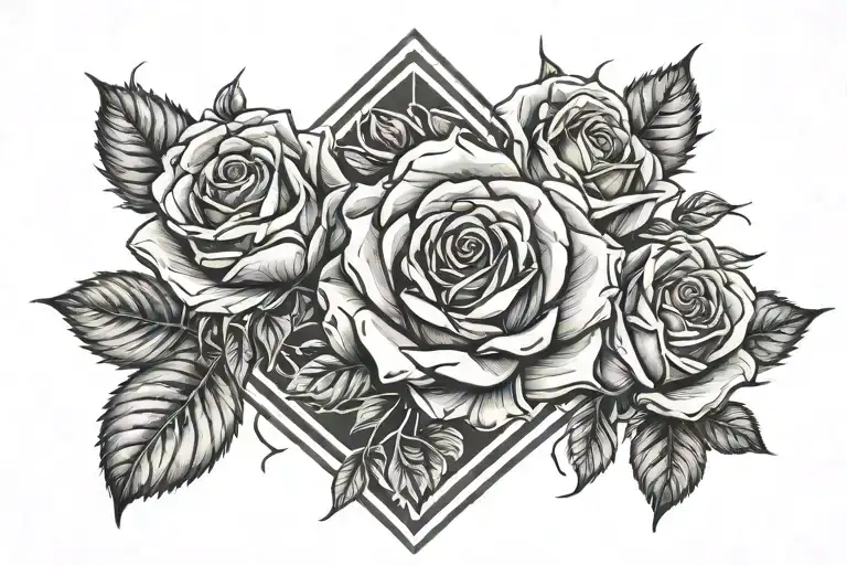 Roses in a V shape tattoo design idea