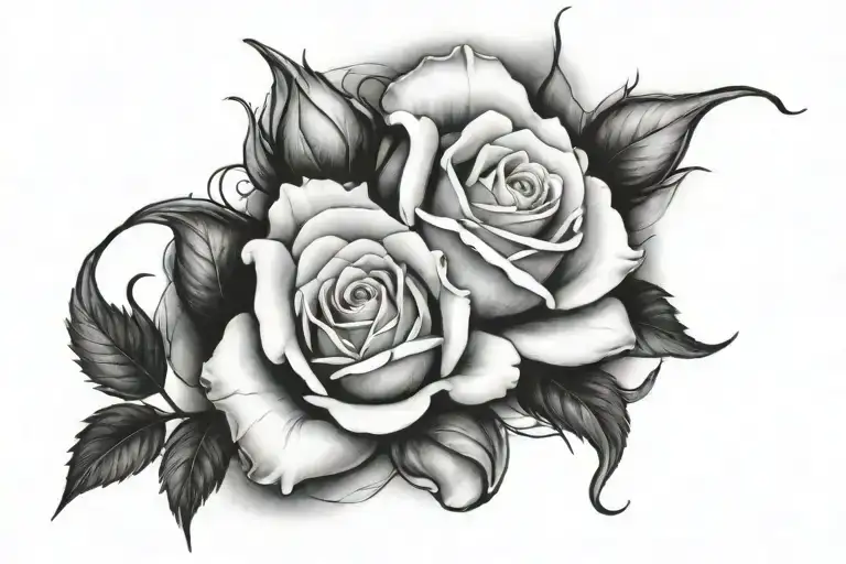 Roses in a V shape tattoo design idea