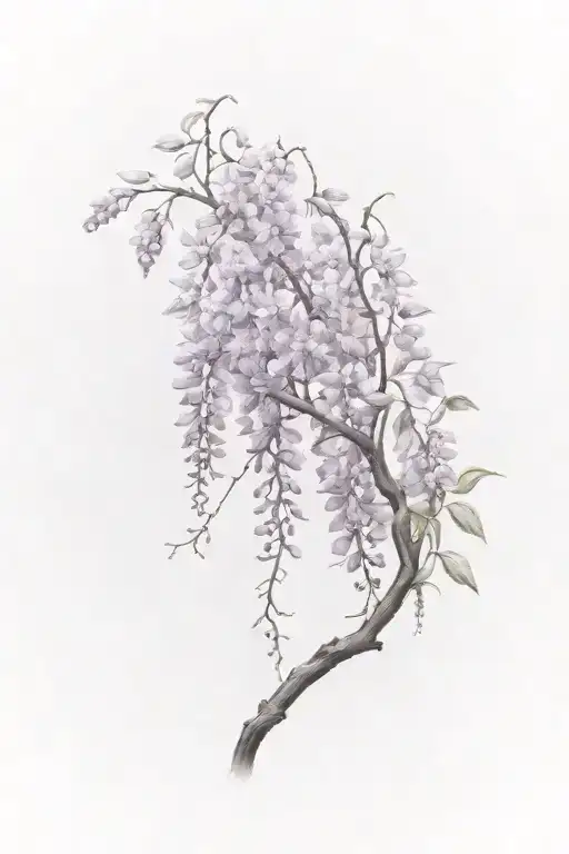 wisteria flowers with vines tattoo design idea