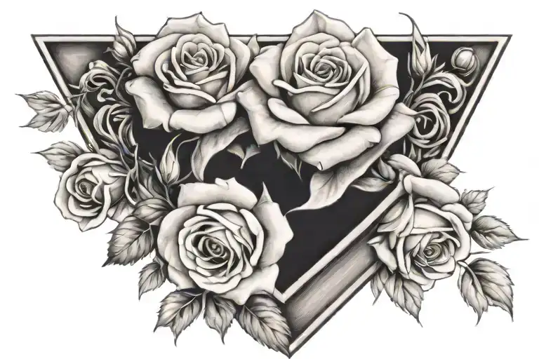 Roses in a V shape tattoo design idea