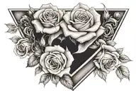 Roses in a V shape tattoo design idea