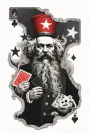 Karl Marx Play Card Red Stars  tattoo design idea