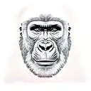 silverback gorilla face profile tattoo design idea