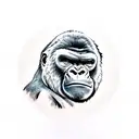 silverback gorilla face profile tattoo design idea