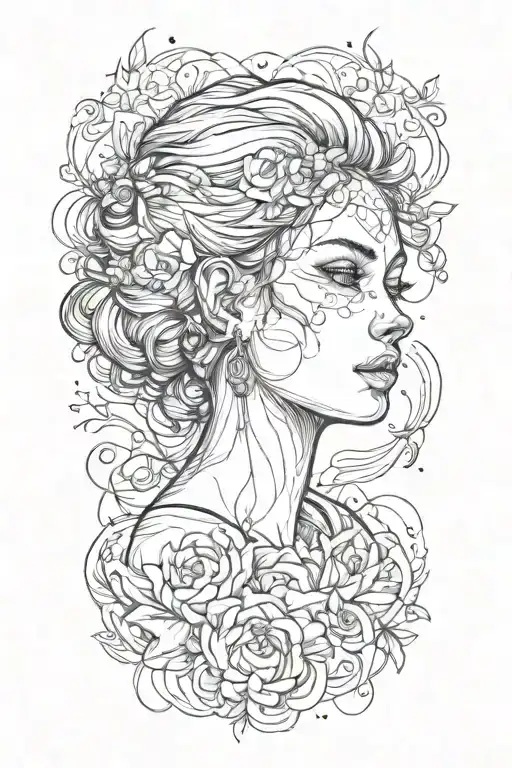 sad girl in a lighter tattoo design idea