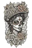 mexican catrina tattoo design idea