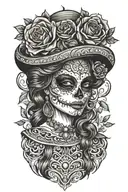 mexican catrina tattoo design idea