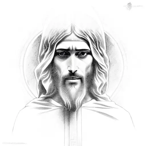 the sinner in front of jesus tattoo design idea