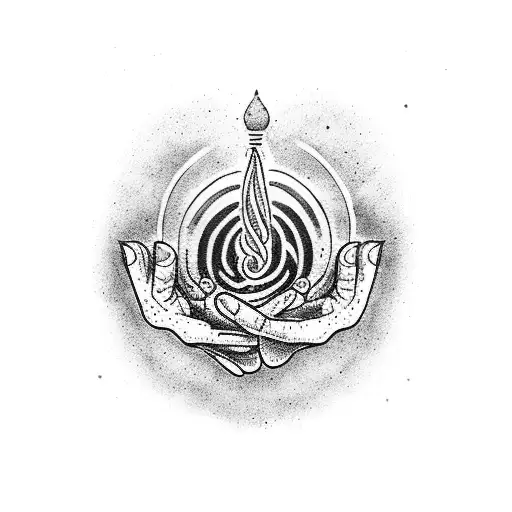 hand mudra sumbol with resist the slave mind tattoo design idea