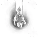 hand mudra sumbol with resist the slave mind tattoo design idea