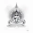 Uttara Bodhi Mudra with resist the slave mind tattoo design idea