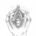 Uttara Bodhi Mudra with resist the slave mind tattoo design idea