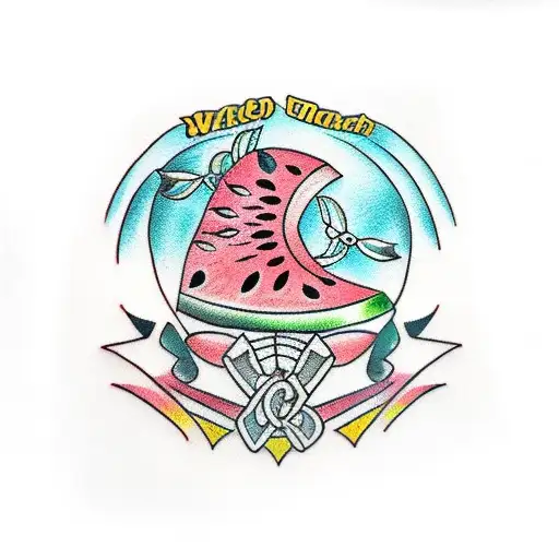 Watermelon tattoo design idea