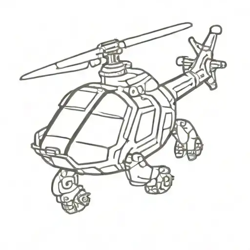 helicopter flying tortoise with rifle and night vision goggles tattoo design idea
