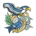 seahawks logo and mariners logo intertwined  tattoo design idea