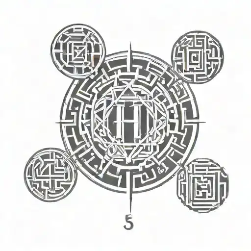 Roman numeral 5, letter O E and H,  tattoo design idea