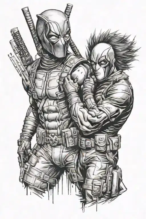 deadpool and wolverine tattoo design idea