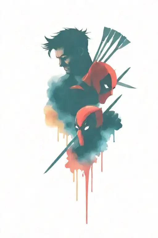 deadpool and wolverine tattoo design idea