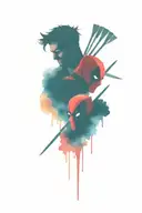 deadpool and wolverine tattoo design idea