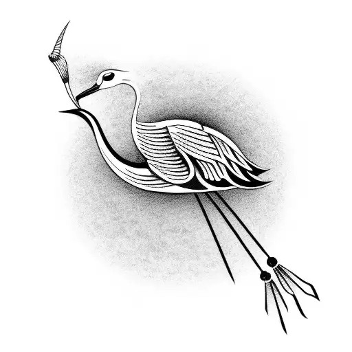 crane tattoo design idea