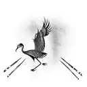 crane tattoo design idea