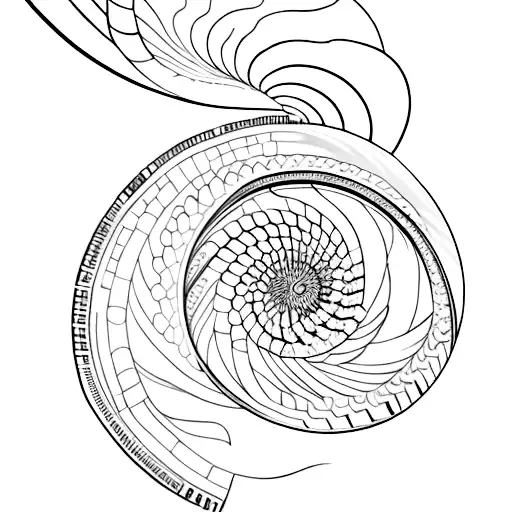 Galaxy with a spiral nautilus shell tattoo design idea