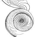 Galaxy with a spiral nautilus shell tattoo design idea