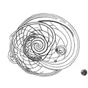 Galaxy with a spiral nautilus shell tattoo design idea