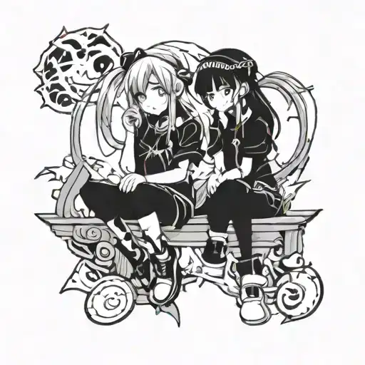 childhood trauma caused by sisters  tattoo design idea