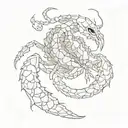 scorpion with the name of: Alicia tattoo design idea