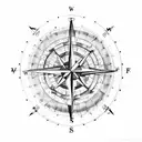 compass on a frayed map of the world tattoo design idea