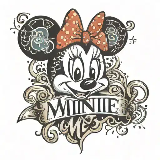 Minnie name tattoo design idea