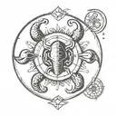 cancer astrology glyph with moon  tattoo design idea