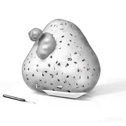 positive potato tattoo design idea