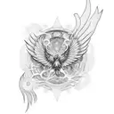phoenix and mandala  tattoo design idea