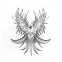 phoenix and mandala  tattoo design idea