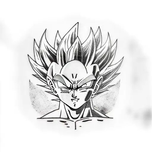 could you make a tattoo where only vegeta's eyes are framed in a rectangle? tattoo design idea