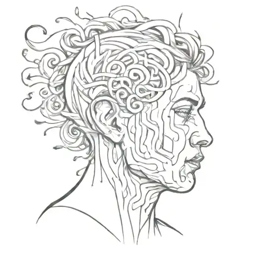 anxiety, busy mind, struggles tattoo design idea