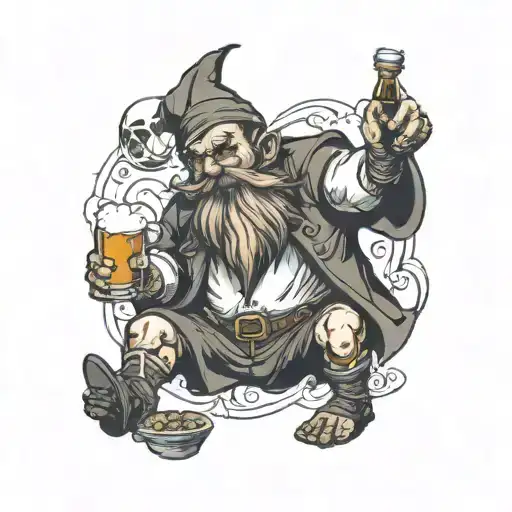 drunken dwarf tattoo design idea