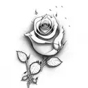 dove with roses behind it and the name stephanie tattoo design idea