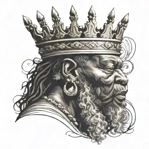 Crown black African tattoo design idea