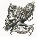 Crown black African tattoo design idea