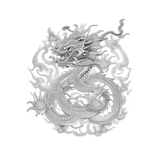 Oriental dragon tattoo design idea