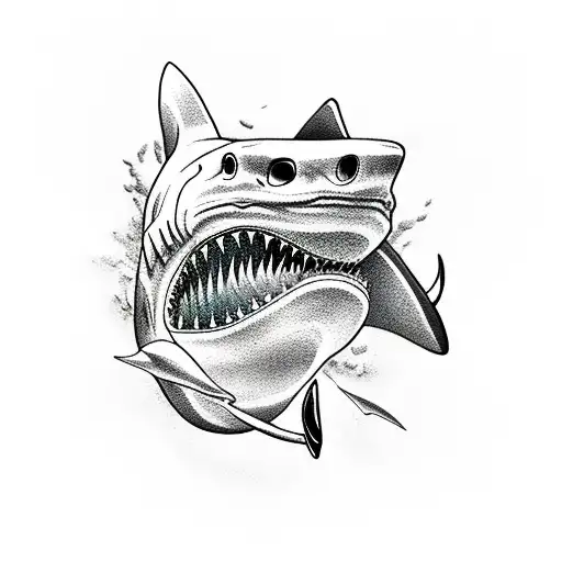 shark tooth tattoo design idea