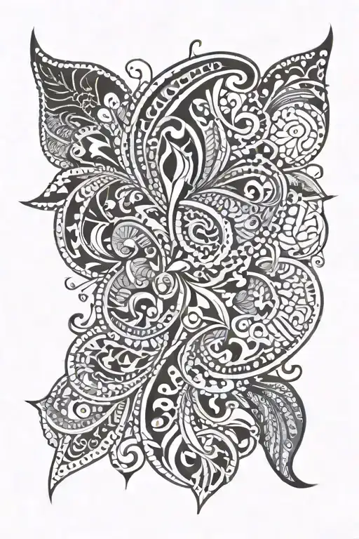 paisley pattern tattoo design idea