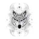 Lobo con mandalas tattoo design idea