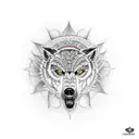 Lobo con mandalas tattoo design idea