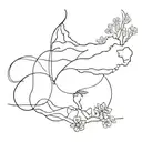 A representation of the fusion of Basque Country, Japanese and Breton culture tattoo design idea