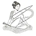 A representation of the fusion of Basque Country, Japanese and Breton culture tattoo design idea