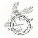 A representation of the fusion of Basque Country, Japanese and Breton culture tattoo design idea